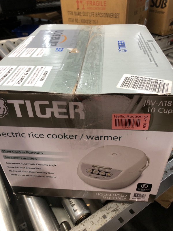 Photo 4 of TIGER JBV-A18U 10-Cup (Uncooked) Micom Rice Cooker and Warmer with Tacook Food Steamer Cooking Tray Technology, White