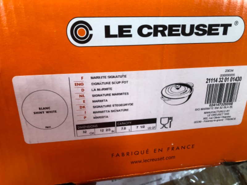 Photo 1 of **READ NOTES**
Le Creuset Signature Cast Iron Chef's Oven, 7.5qt, White, LS2514-3216SS
