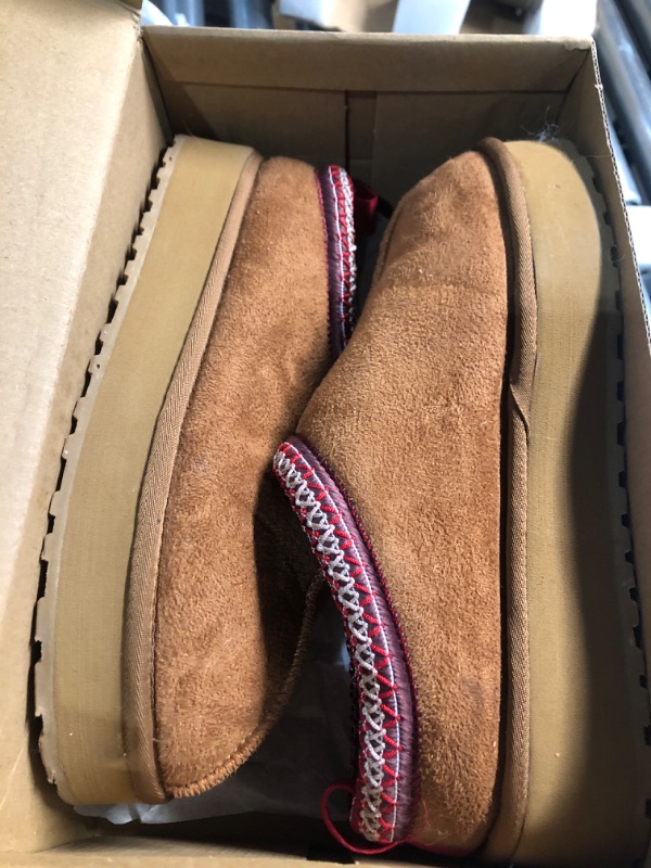 Photo 1 of Forfoot Slippers for Women, Platform Slippers Mini Boots Fluffy Slippers Women Snow Winter House Slippers for Women Booties for Women Tan 7-8