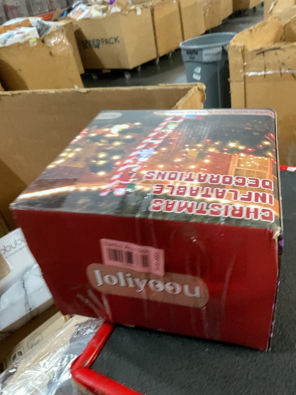 Photo 1 of Joliyoou 10FT Christmas Inflatable Decorations, Giant Lighted Ladder Blowups Climbed with Reindeer, Santa, Snowman, C7 String Lights for Xmas Winter Holiday Roofs Trees Balconies Decor