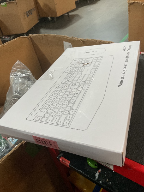 Photo 1 of Wireless Keyboard and Mouse Combo, ULSOU 2.4G Full Sized Ergonomic Computer Keyboard with Wrist Rest, Phone Holder, Silent 3 DPI Adjustable Cordless Mouse Set for Laptop, PC, Mac, Windows(Black)