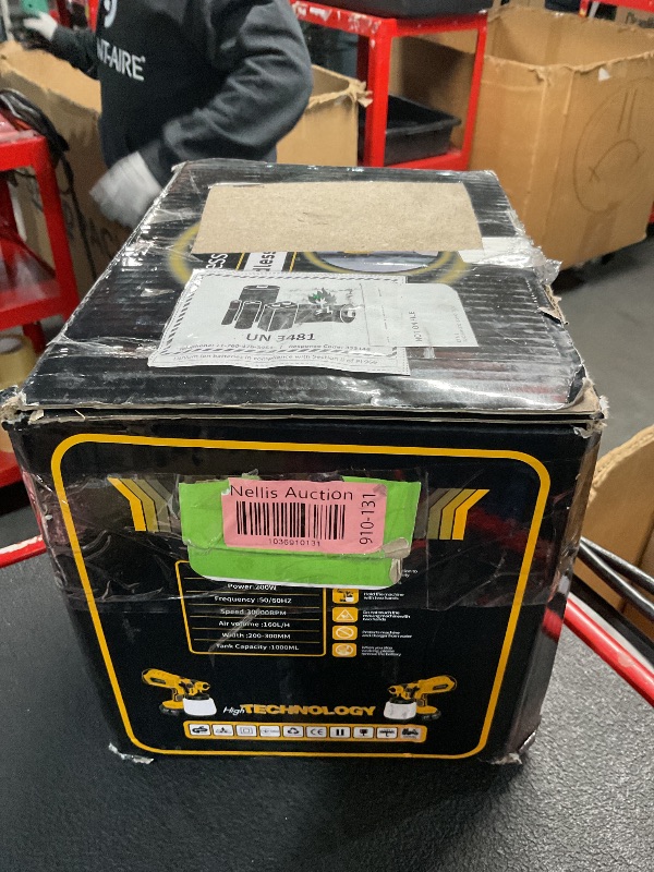 Photo 1 of Cordless Paint Sprayer with 4500 mAh Rechargeable Battery.Battery, HVLP Spray Paint Gun with 1 Fast Charger, 4 Copper Nozzles & 3 Spray Patterns, Electric Paint Sprayer Gun for House Painting, Yellow