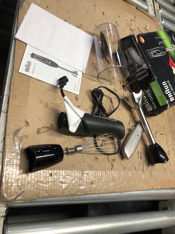 Photo 1 of Braun MultiQuick 5 Immersion Hand Blender with Dual Speed + Turbo and Patented Technology, 350W - Includes Beaker and Whisk, Black, MQ505