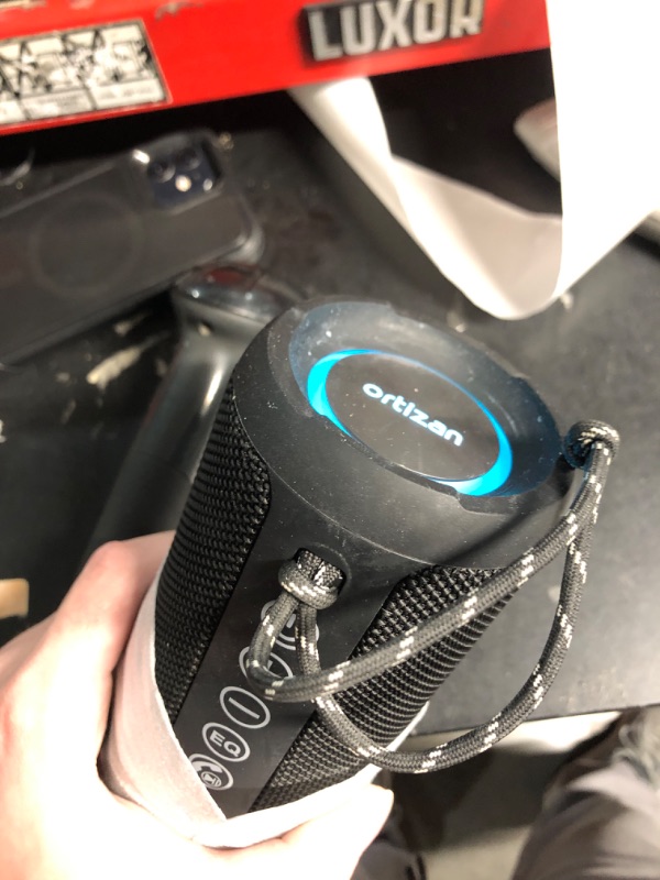 Photo 1 of Ortizan Portable Bluetooth Speaker: IPX7 Waterproof, 24W Loud Sound, Deep Bass, Bluetooth 5.3, LED Lights, Wireless Stereo Pairing, 30H Playtime, for Home/Outdoor/Party/Beach, Birthday Gift (Black)