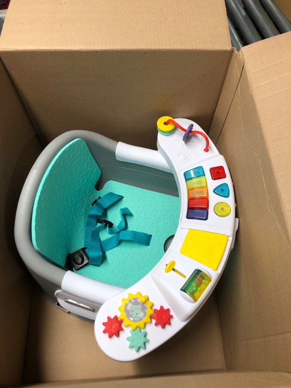 Photo 2 of **MISSING STRAPS**
Infantino Music & Lights 3-in-1 Discovery Seat and Booster - Convertible, Infant Activity and Feeding Seat with Electronic Piano for Sensory Exploration, for Babies and Toddlers, Teal