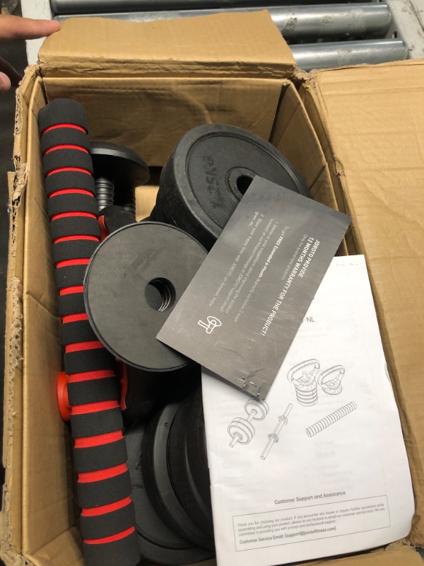 Photo 1 of JOROTO Adjustable Dumbbell Set, Weights Dumbbells Set with Connector, 4 in1 Workout Weight Set for Home Gym Used as Barbell, Kettlebells, Push up Stand, Men Women Exercise Fitness Equipment