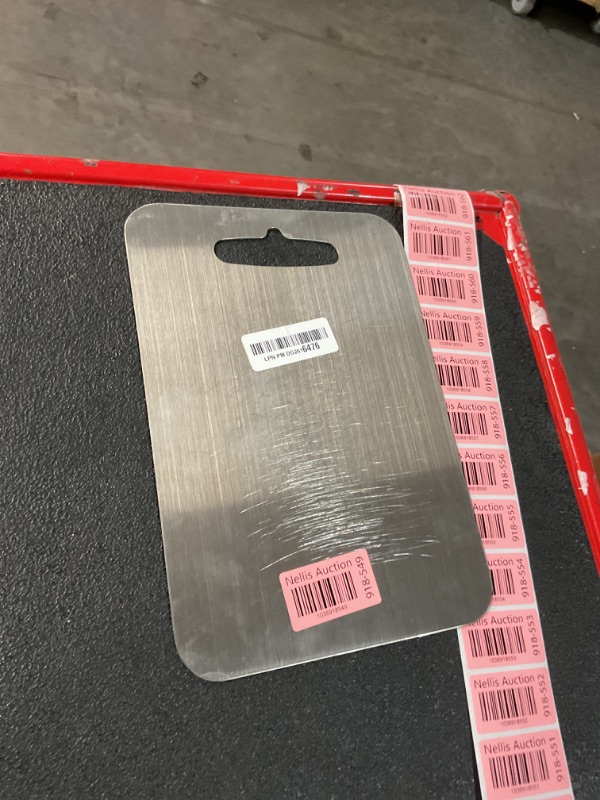 Photo 1 of New Titanium Cutting Board - 100% Pure Titanium Cutting Boards For Kitche, 1 Pack Double-sided food-grade Titanium Cutting Board For Cutting Meats, Fruits And Vegetables. (11.4x8in)