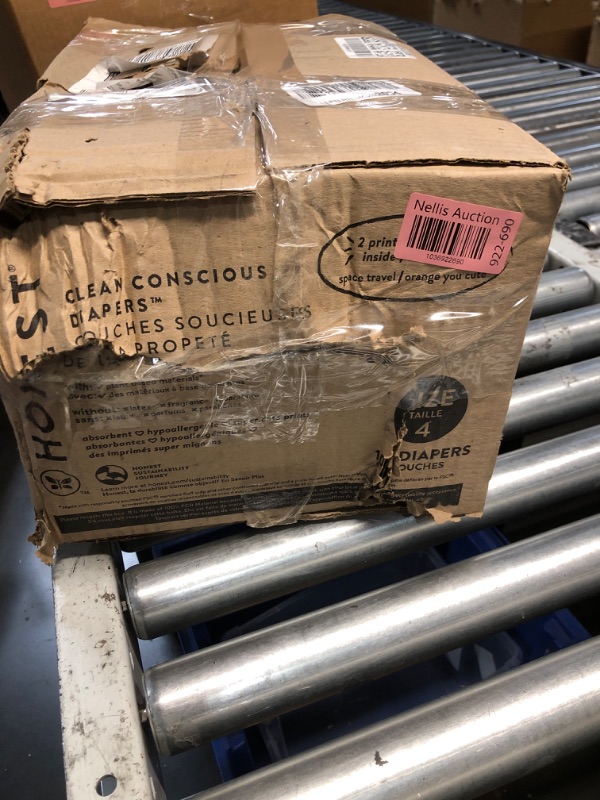 Photo 1 of ***NON REFUNDABLE*** The Honest Company Clean Conscious Diapers | Plant-Based, Sustainable | Space Travel + Orange You Cute | Super Club Box, Size 4 (22-37 lbs), 104 Count
