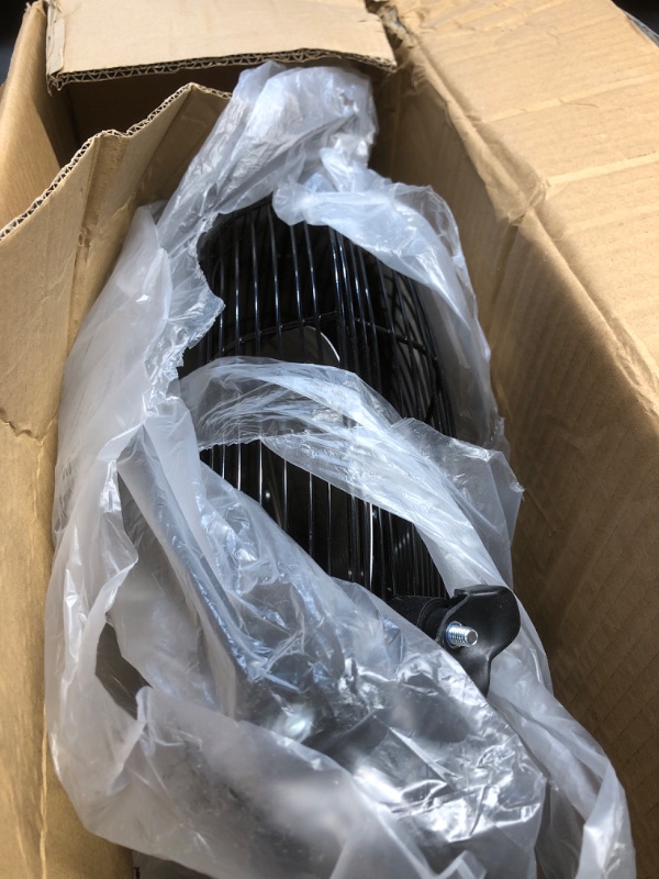 Photo 2 of Amazon Basics Standing, Industrial Floor Fan, 18-Inch High-Velocity, 3 Speeds, Metal Construction and Aluminum Blades, 100W, 8.27"D x 21.85"W x 21.5"H, Black