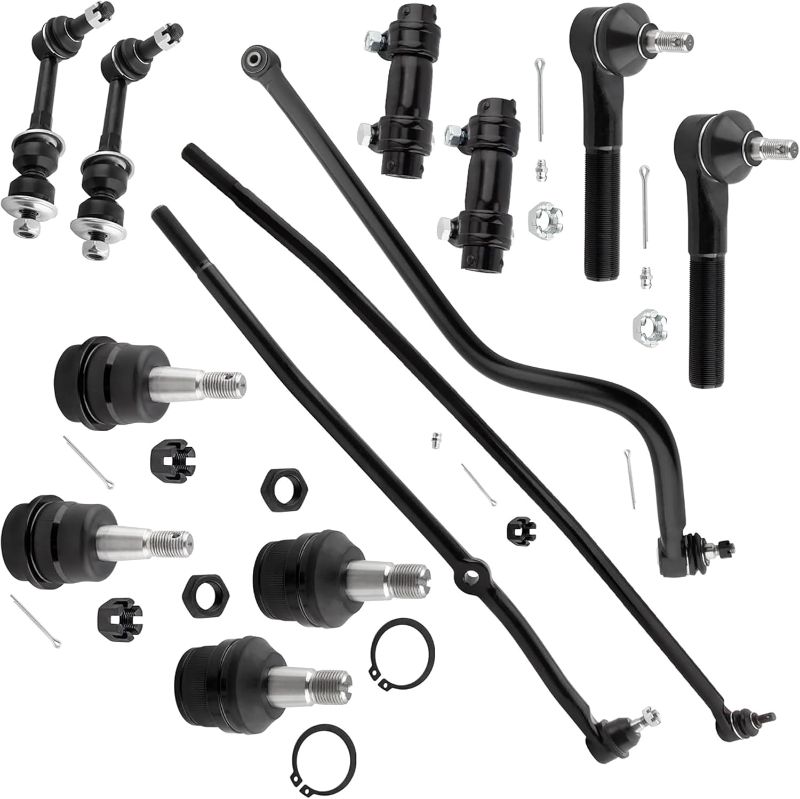 Photo 1 of ?Psrorkeu 13PCS Suspension Kit Front Ball Joint Inner Outer Tie Rod Adjusting Sleeve Track Bar Sway Bar for Dodge Ram 1500 1998-1999 for Dodge Ram 2500 1998-1999 4WD ES3497 DS1413 DS1457 DS1458
