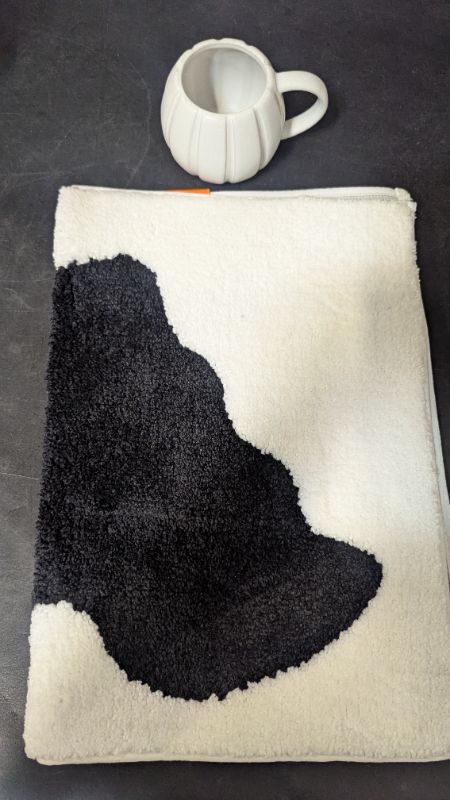 Photo 1 of 2 Item Seasonal & Party Supplies Bundle |15.2 fl oz Stoneware Figural Pumpkin Mug White + Bat Bath Rug Cream
