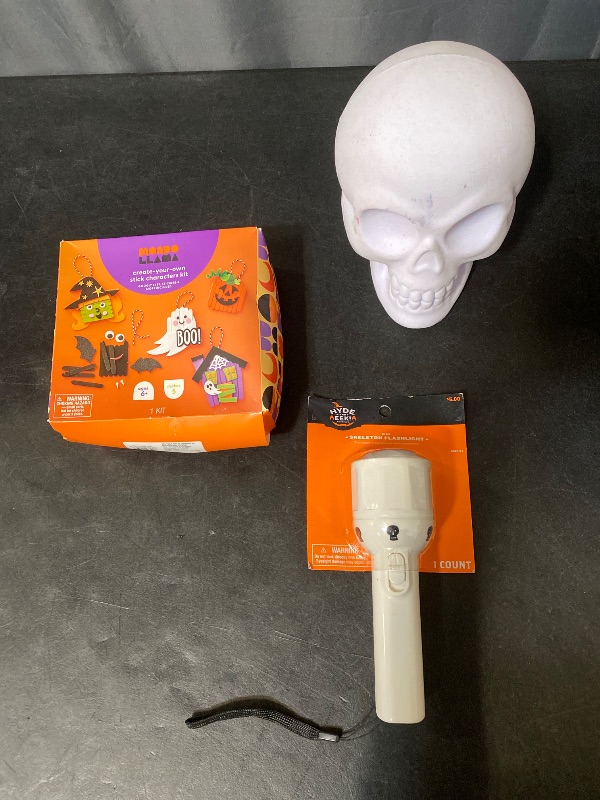 Photo 1 of 3 Item Seasonal & Party Supplies | Skeleton LED Halloween Flashlight White , Halloween Craft Stick Character Kit, 