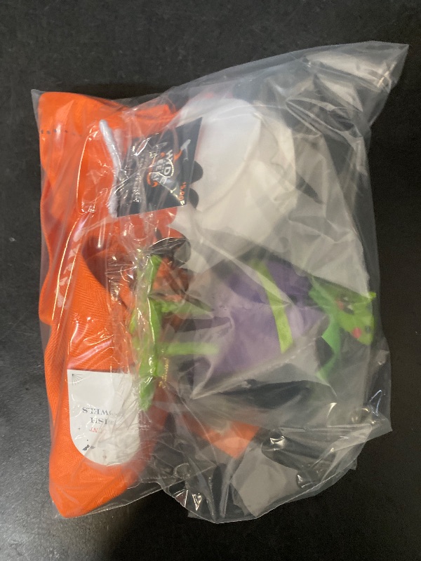 Photo 1 of 3 Item Seasonal & Party Supplies Bundle | 2 Pack dish Towels Orange, 'Skitter' Felt Bird Halloween Decorative Figurine + Featherly Friends Fabric Bird Witch Spellma