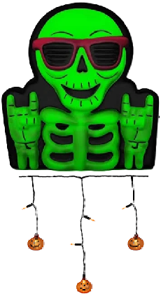 Photo 1 of 2 Item Seasonal & Party Supplies Bundle | 25ct LED Halloween Indoor/Outdoor Jack-O-Lantern + Blowmold Skeleton Halloween Decorative Sculpture