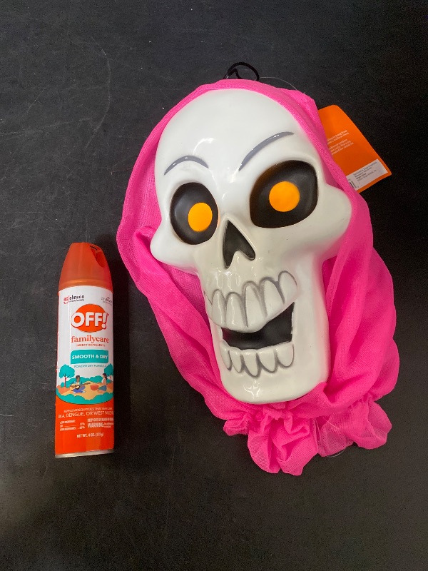 Photo 1 of 2 Item Mixed Lots Seasonal & Party Supplies + Pest Control |Insect Repellent Smooth & Dry Mosquito Bug Spray, Black Light Responsive Pink Ghoul Halloween Decorative Prop