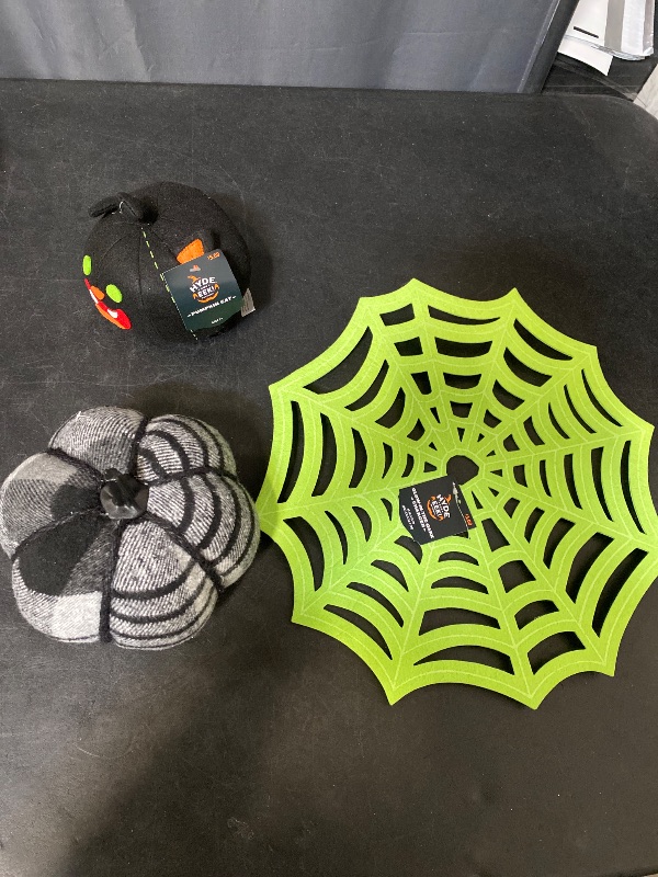 Photo 1 of 3 Item Seasonal & Party Supplies Bundle | 2 Pumpkins and 1 Web Home Decor
