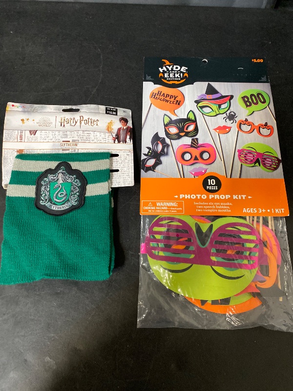 Photo 1 of 2 Item Seasonal & Party Supplies Bundle | Harry Potter Scarf Green, 10 Pcs. Photo Prop Kit