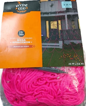 Photo 1 of Hyde & Eek Boutique 25’ FT Mega Spiderweb Pink Glows Indoor Outdoor Halloween