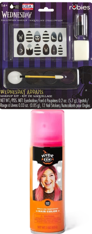 Photo 1 of 2 Item Seasonal & Party Supplies | Neon Pink Hair Color, Wednesday Halloween Makeup