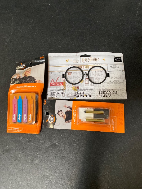 Photo 1 of 3 Seasonal & Party Supplies Bundle | Harry Potter Glasses, Black and White Makeup Kit, Makeup Sticks