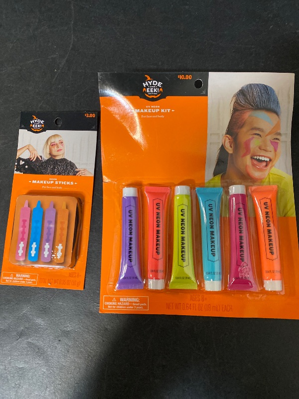 Photo 1 of 2 Item Party Supplies & Seasonal Bundle | 6 Pack UV Neon Makeup Kit, Neon Makeup Sticks