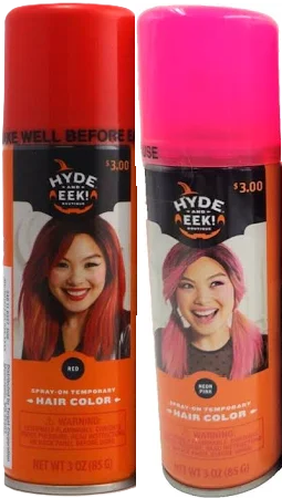 Photo 1 of 3 Item Party Supplies & Seasonal Bundle | 3 Hair Color Sprays 2 Pink 1 Red