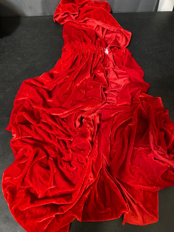 Photo 1 of One Size Fits Most Adult Velvet Red Cape Halloween Costume