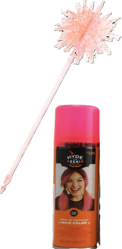 Photo 1 of 2 Item Seasonal & Party Supplies Bundle | Kid's Wicked Glinda Costume Wand Accessory, Pink Hair Spray