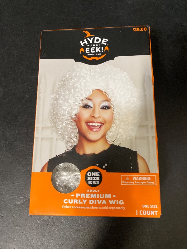 Photo 1 of Adult Curly Diva White Halloween Costume Wig - Hyde & EEK!