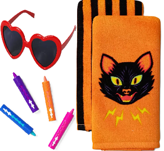 Photo 1 of 3 Item Seasonal & Party Supplies Bundle |4 CT. Neon Makeup Kit, 1 Heart Glasses, 2 Pack Kitchen Towels