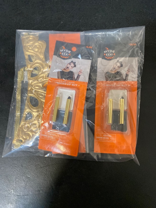 Photo 1 of 3 Item Seasonal & Party Supplies Bundle | 2 Black/White Makeup Kits, 1 Gold Crown Costume Accessory