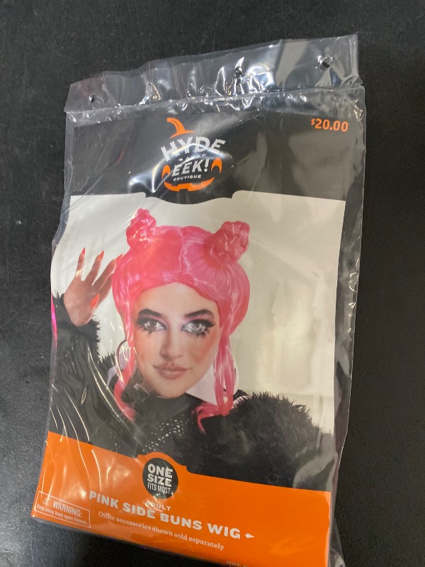 Photo 1 of Adult Pink Side Buns Halloween Costume Wig - Hyde & EEK! Boutique
