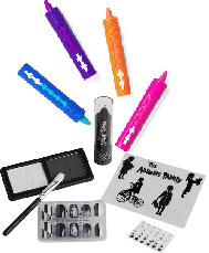 Photo 1 of 2 Item Seasonal & Party Supplies Bundle |Wednesday Makeup Kit, 4 PC. Neon Makeup Kit