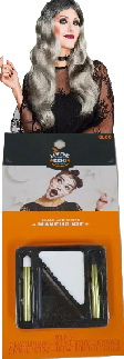 Photo 1 of 2 Item Seasonal & Party Supplies Bundle | Smoking Gray Ombre Wig, Black/White Makeup Kit