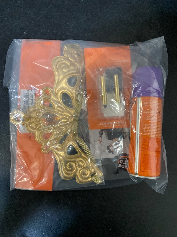 Photo 1 of 3 Item Seasonal & Party Supplies Bundle | Black/White Makeup Kit, Gold Crown Costume Accessory, Purple Temp Hair Color Spray