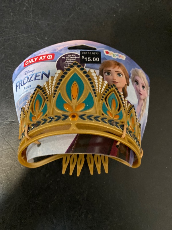 Photo 1 of Disney Frozen 2 Anna Kids' Light Up Halloween Costume Crown: Gold Plastic, Ages 3+