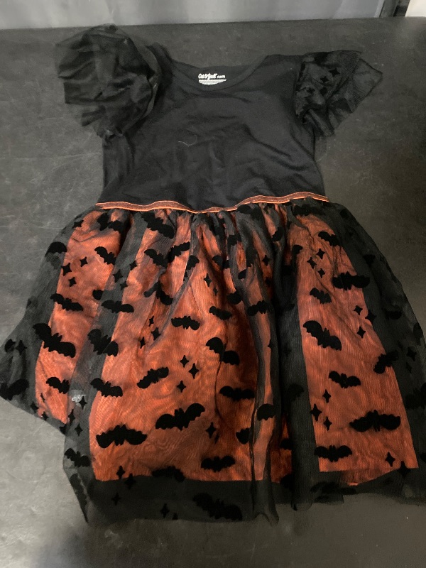Photo 1 of S 6/7 Girls' Short Sleeve Tulle Halloween 'Bats' Dress Black - Cat & Jack