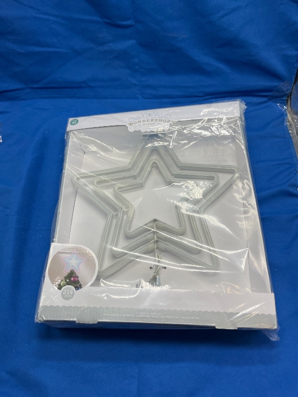 Photo 1 of 12.5" Pre- LED Neon Style 5-Point Star Christmas Tree Topper Pink/Blue/Green - Wondershop