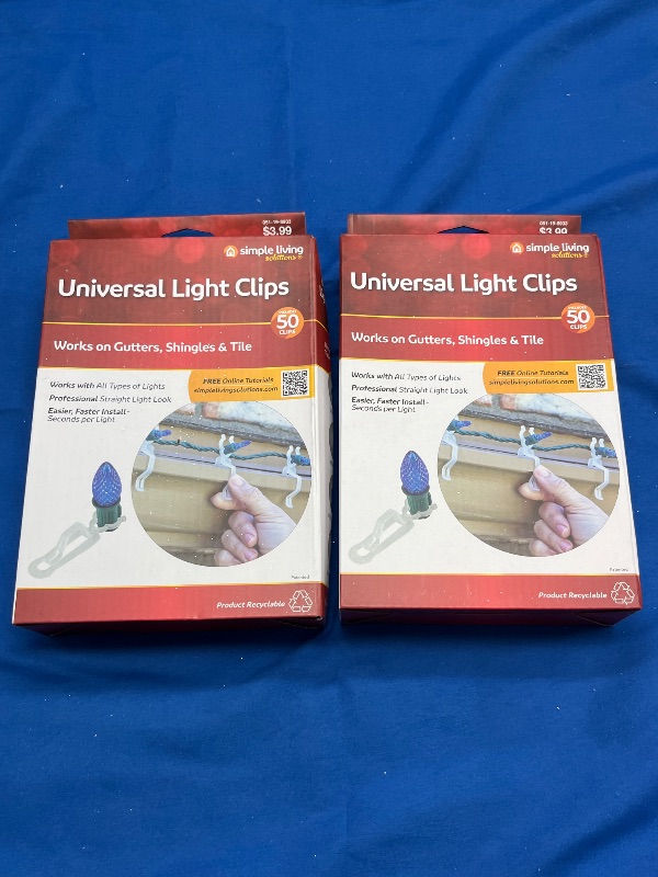 Photo 1 of  Clear Outdoor Universal Christmas Light Clips, Set of 50