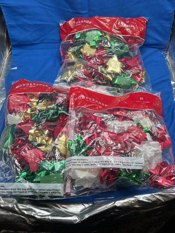 Photo 1 of 3 Pack of 40ct Christmas Decorative Bow Red/Green/Gold - Wondershop