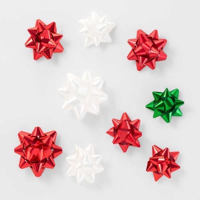 Photo 1 of 20ct Christmas Bow Bag White/Red/Green - Wondershop™: Pre-Made, Multicolored Gift Packaging Accessories