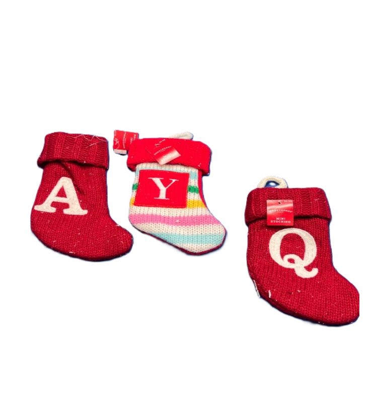 Photo 1 of 8'' Wondershop Monogram Mini Letters  Christmas Stocking Initial