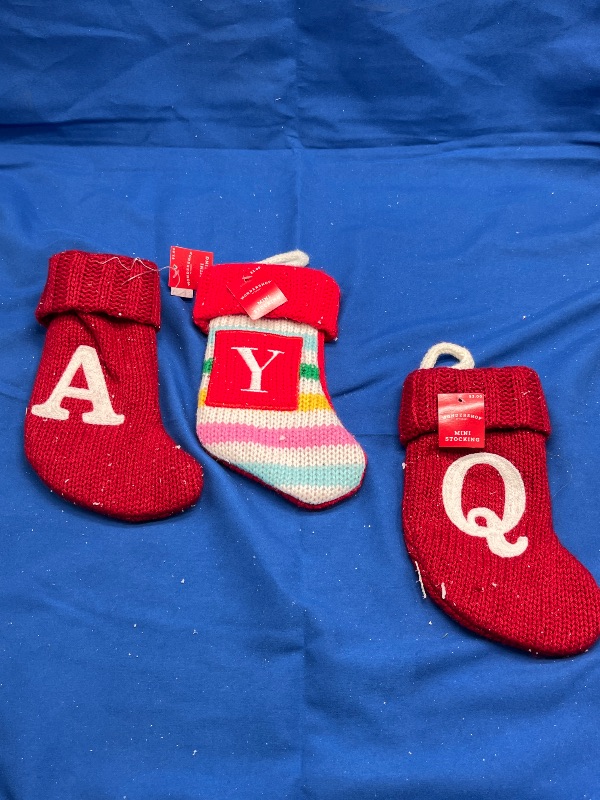 Photo 1 of 8'' Wondershop Monogram Mini Letters  Christmas Stocking Initial