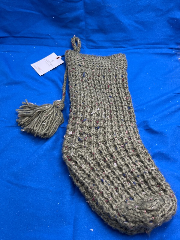 Photo 1 of Confetti Fleck Waffle Knit Christmas Stocking Sage - Hearth & Hand ? with Magnolia: Farmhouse Holiday Decor, 20"