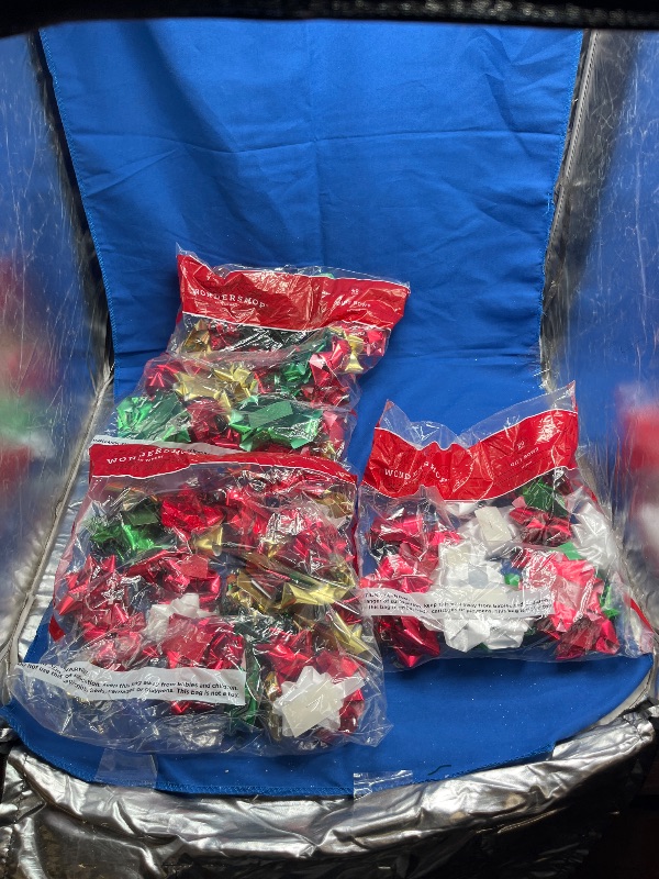 Photo 1 of 3 Packs of 60 -  Christmas Bow Bag White/Red/Green - Wondershop™: Pre-Made, Multicolored Gift Packaging Accessories