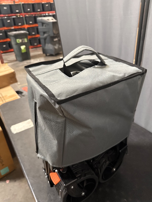 Photo 1 of Collapsible Wagon Cart Heavy Duty Foldable, Folding Beach Wagon with Big Wheels for Sand, Utility Grocery Cart with Side Pocket and Brakes for Camping Sports Outdoor Activities, Grey