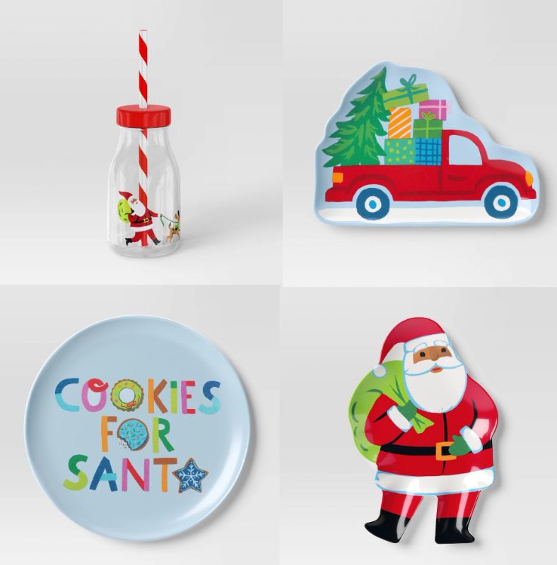 Photo 1 of 4 pack Christmas Plates & Milk Tumbler