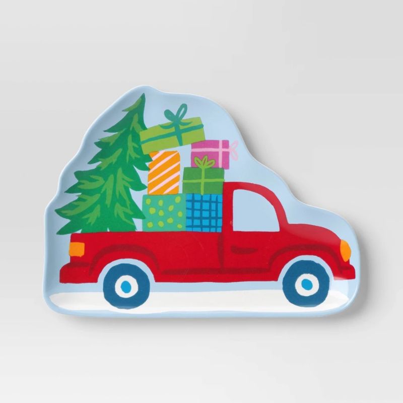 Photo 1 of 4 Pack 10.5" Christmas Melamine Red Truck Appetizer Plate - Wondershop