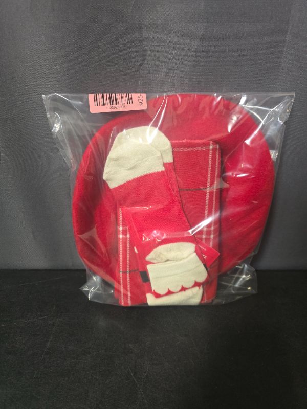 Photo 1 of 3 Pack Items - 1 Mini Tree Skirt, 1 Beret, 1 Pair Of Little Kid Socks 