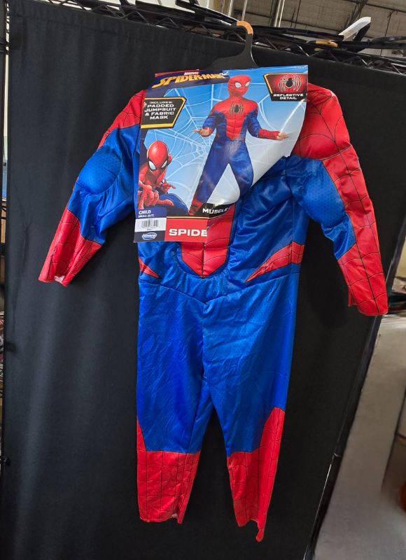 Photo 1 of Small Spiderman Kid's Reflective Muscle Jumpsuit Halloween Costume